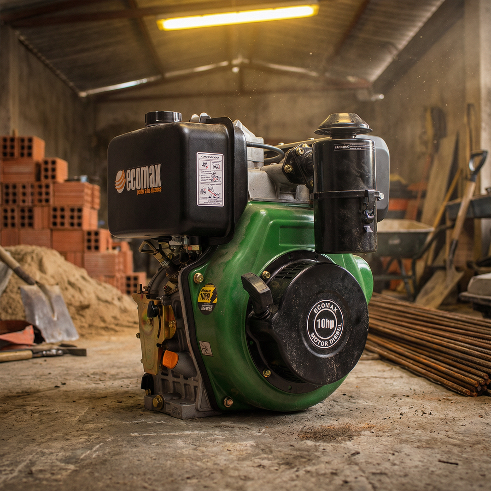 Motor Diésel con filtro de aceite Ecomax MD418O-L