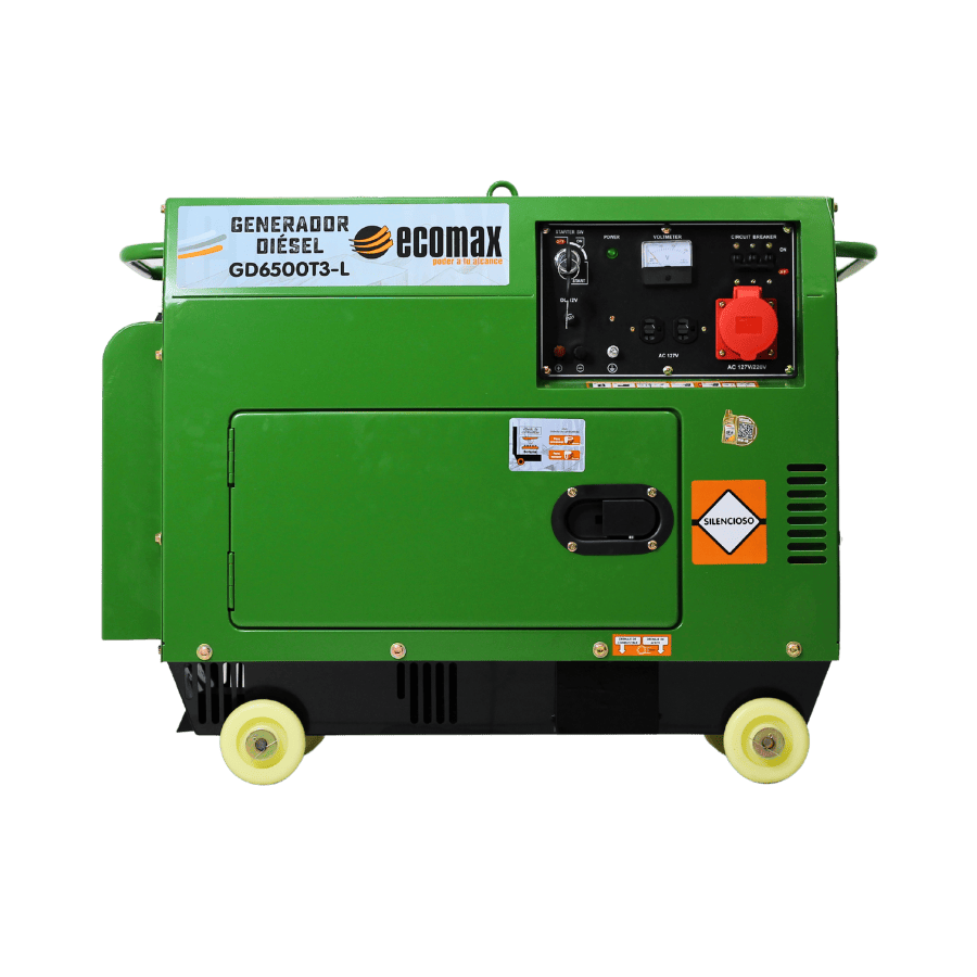 Generador eléctrico diésel de 8kVA con arranque eléctrico GD8000E marca Ecomax